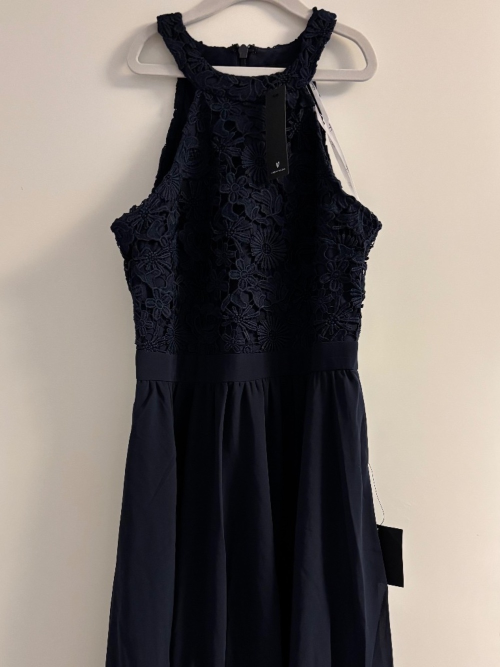 Lulu’s halter dress with flour embroidery